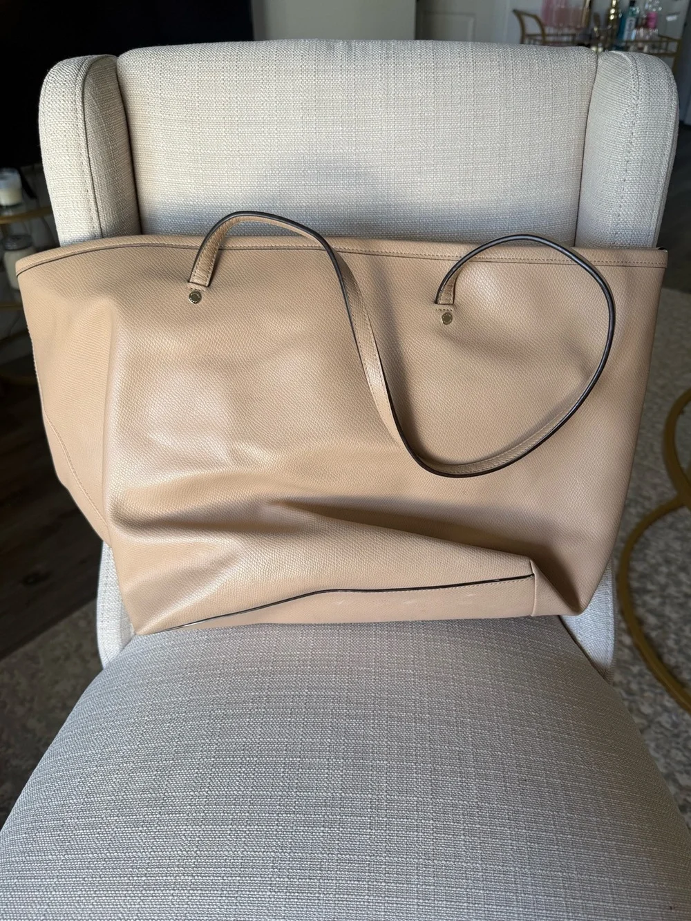 Coach City Tote Chalk Pebbled Leather Shoulder Bag City Street Large Carryall